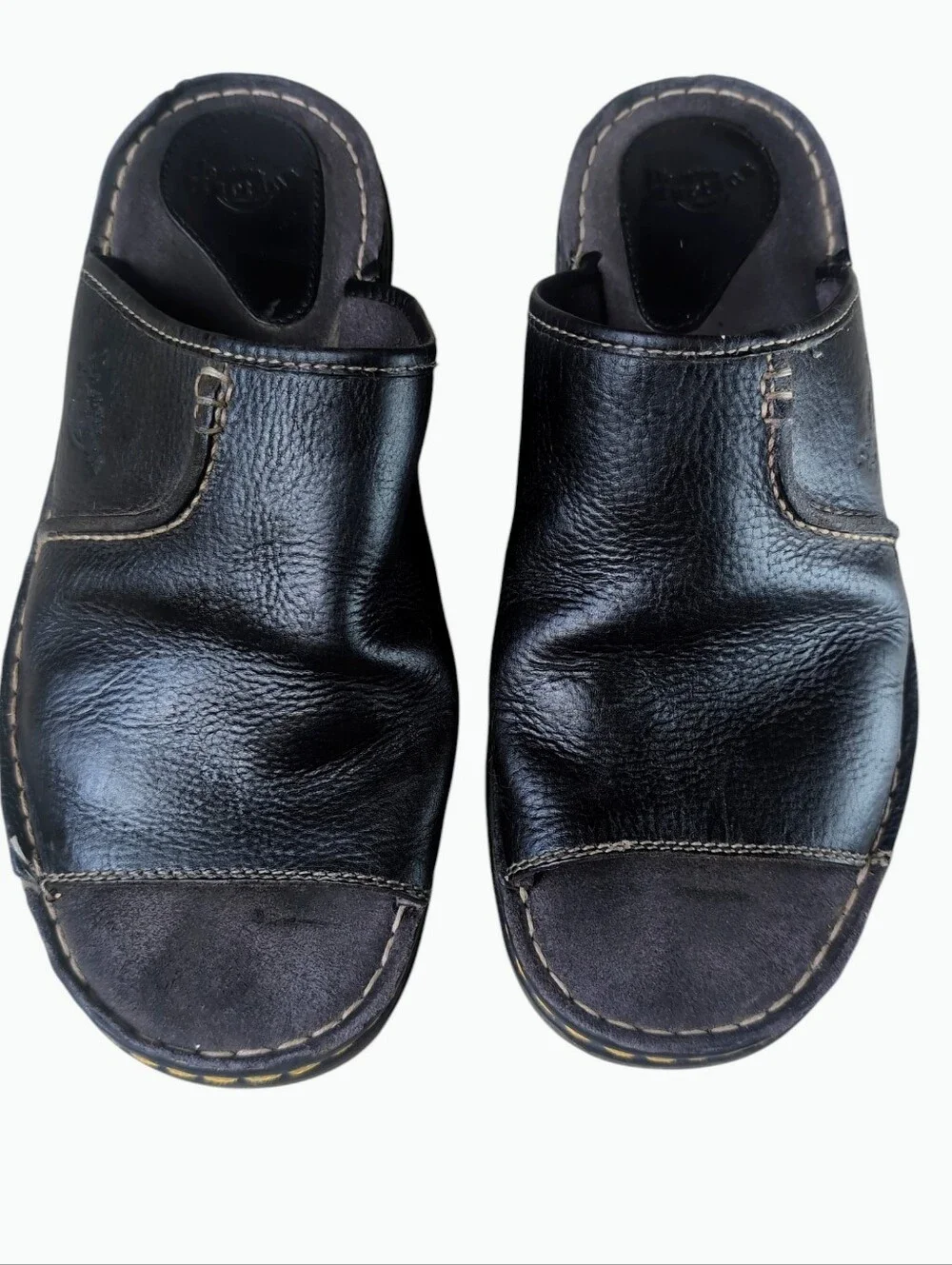 Vintage 90s Dr. Martens Achava Mule Black Leather Slide Sandals Men's US Size 12